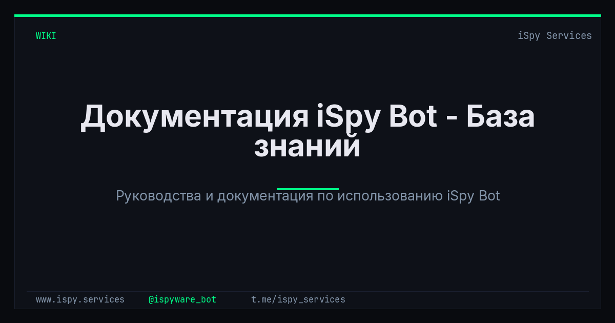 Документация iSpy Bot - База знаний