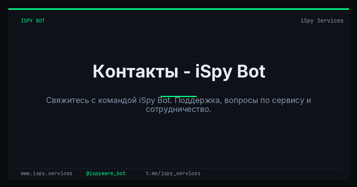 Контакты - iSpy Bot