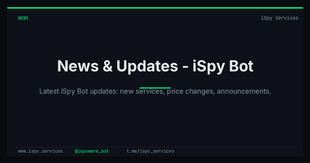 News & Updates - iSpy Bot