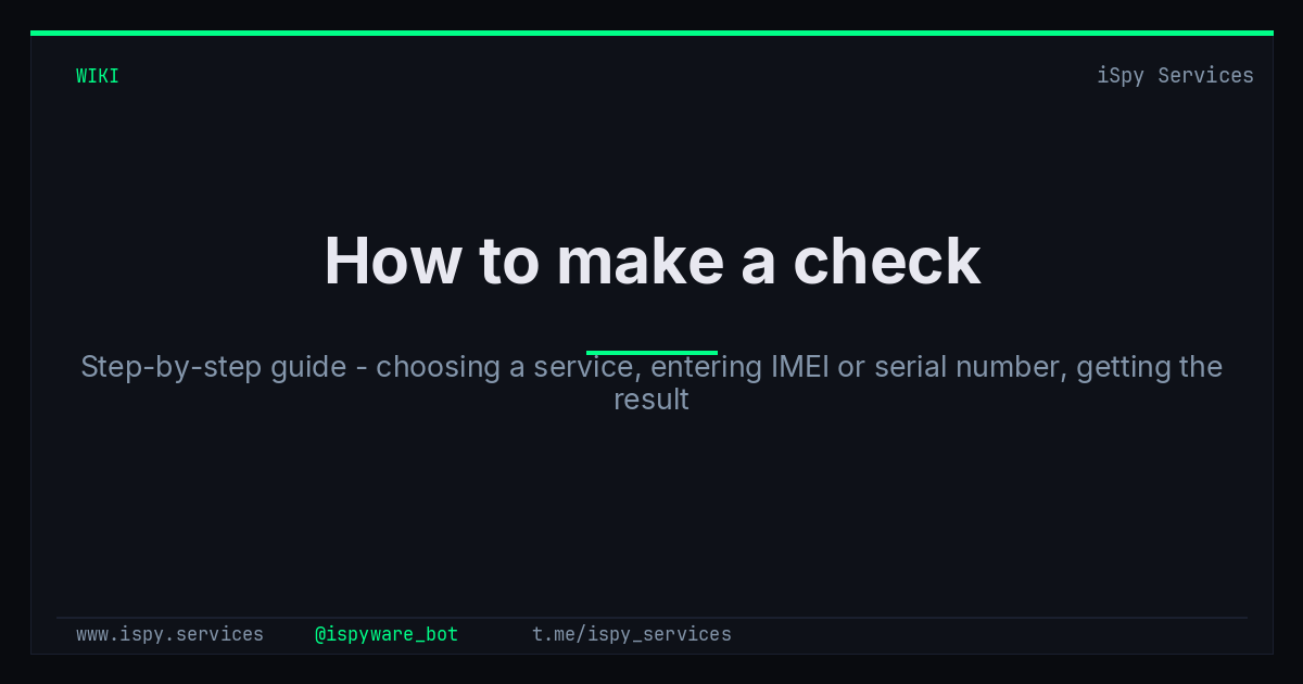 How to make a check - iSpy Bot Docs