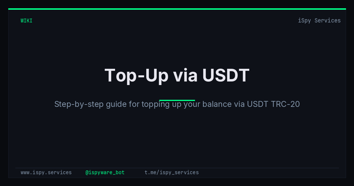 Top-Up via USDT - iSpy Bot Docs