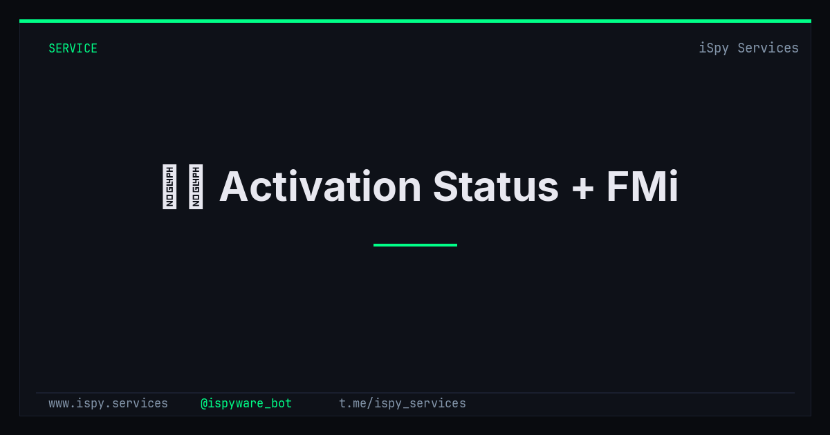 Activation Status + FMi - iSpy Bot