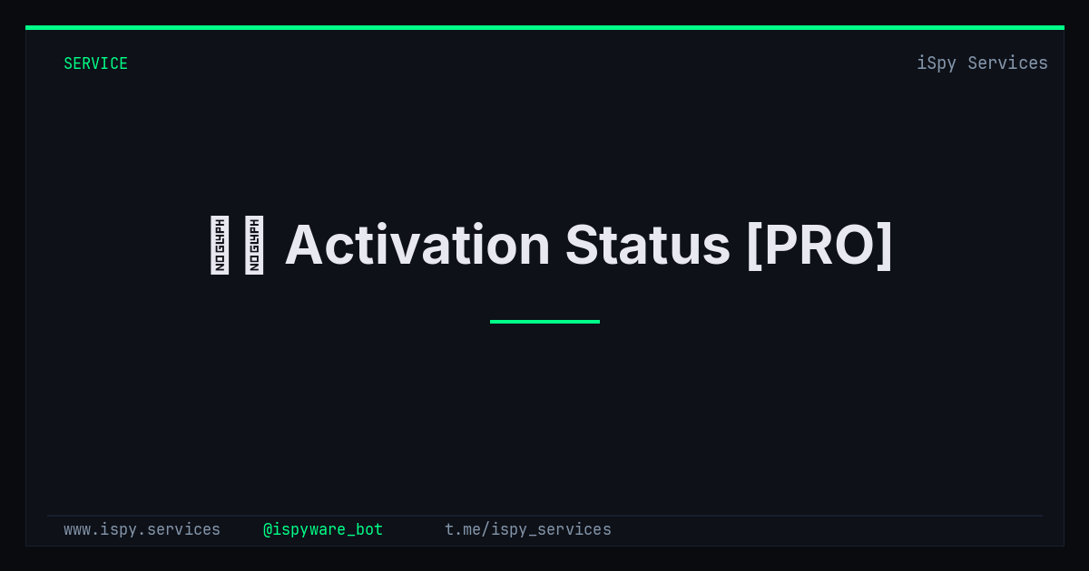 Activation Status [PRO] - iSpy Bot
